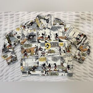 Disney Our Universe All Over Print Comic Mickey Minnie Mouse Denim Jacket Sz XXL